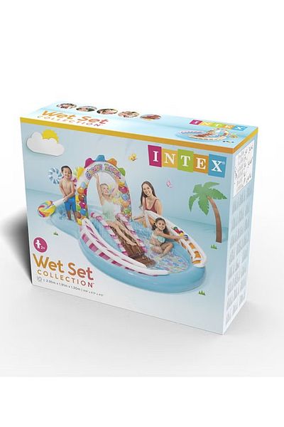 rexa Inflatable Unisex Candy Zone Play Center Pool with Water Slide, Splash, Drain Plug & Repair Patch