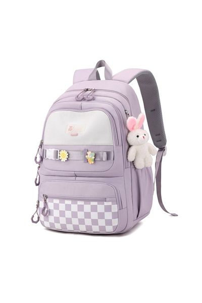OricareFain School Backpack, NEVERMORE, Sweet Style, Water Resistant, 46 x 33 x 20 cm, Purple