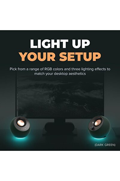 CREATIVE مكبرات صوت Pebble Pro 2.0 USB-C مع بلوتوث 5.3 و RGB (أبيض)