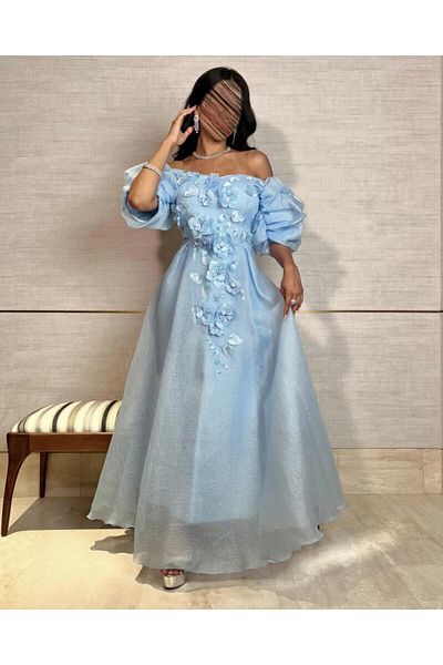 toog Blue dress with puffy sleeves