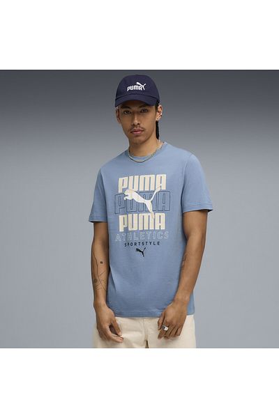 Puma Tricou grafic cu grafică stivuită pentru bărbați