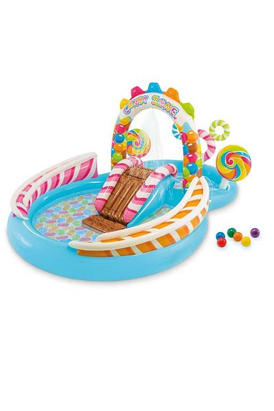 rexa Inflatable Unisex Candy Zone Play Center Pool with Water Slide, Splash, Drain Plug & Repair Patch