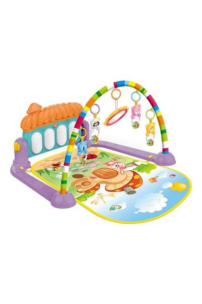 rexa 2-in-1 Baby Kick & Play Piano Gym Mat with Toy Rack – 29.5 x 23.6 x 17.7 inches