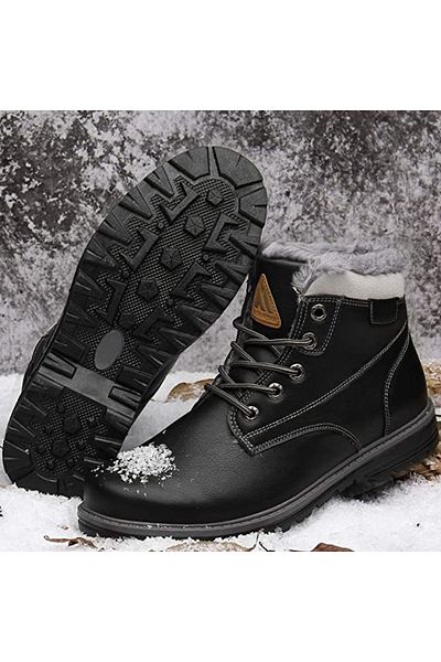 MISHANSHA fur winter boots, synthetic leather, black, 37