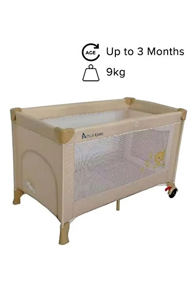 rexa سرير أطفال مريح وجيد التهوية وغني بتفاصيل فريدة وصحي وآمن - بيج