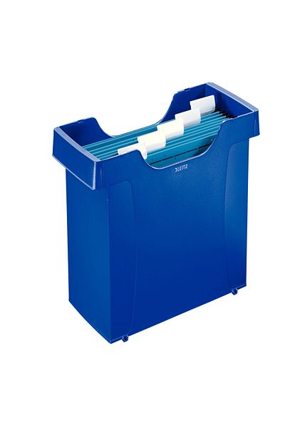Leitz Plus Hanging File Organizer, Blue, A4 Size, Durable Plastic, Desktop Suspension Rack