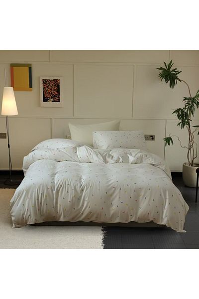 Pucioasa 100% cotton bed linen with elastic, pastel