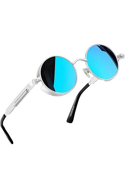 Joopin Round Sunglasses for Women Men Circle Hippies Steampunk Sun Glasses Retro UV400