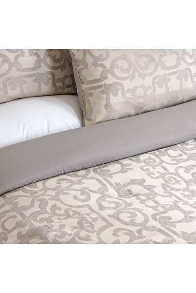 Cottage 3pcs damask grey king size comforter set 220*240cm