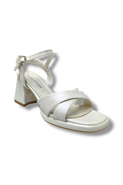 ERBAY 405-25 Δερμάτινα ανατομικά γυναικεία σανδάλια με χοντρό τακούνι και χια...