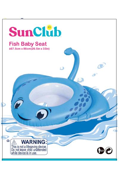 rexa Fish Baby Seat Inflatable Toys for Kids in Hot Summer 67 x 86cm