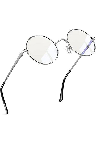 Joopin Blue Light Blocking Glasses for Men Women, Round Clear Lens Anti Eye Strain UV Glare Glasses