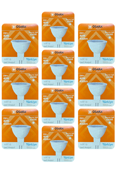 Osaka (10 Adet) 5W (40W) Beyaz Işık (6500K) G4 Duylu (İğne Bacak) Led Çanak A...