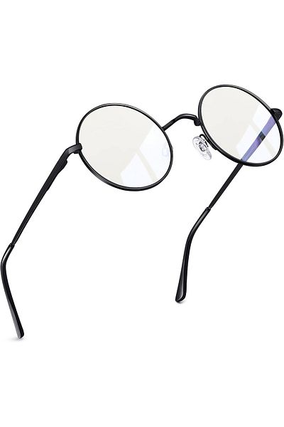 Joopin Blue Light Blocking Glasses for Men Women, Round Clear Lens Anti Eye Strain UV Glare Glasses