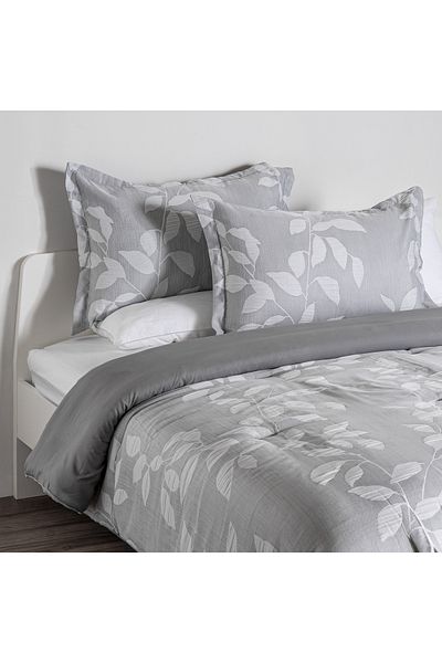 Cottage 3pcs jacquard king comforter set 220*240cm, grey
