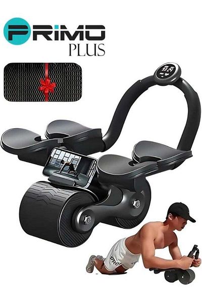 Primo Plus Rotating Abdominal Exercise Wheel with Elbow and Knee Support and Mobile Holder for Home
