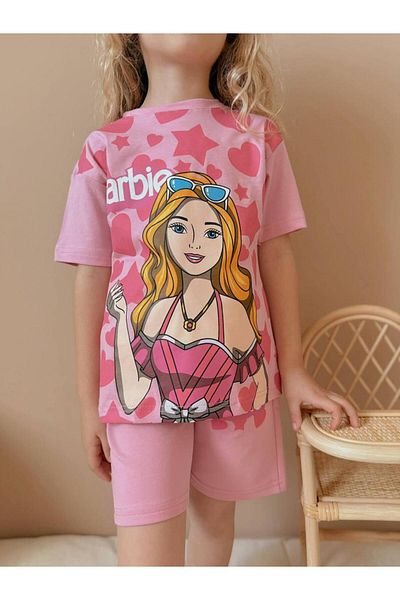 YİGİT BUTİK Yigit Butik Printed Girls Set with Shorts