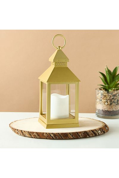 Lifestyle LED Flame Candle with Metal Lantern - 24 cm