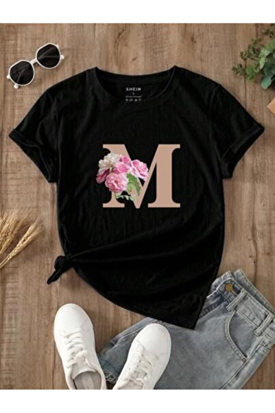 Eritqaa Letter Printed Short Sleeve Round Neck T-Shirt