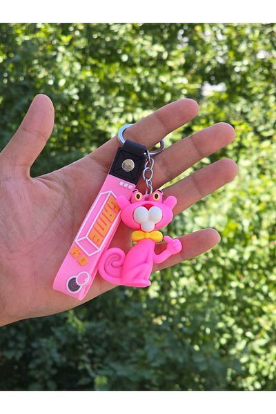 MODAM DENSTINY 3D Luxury Standrt Boy Pink Panther Silicone Keychain and Bag Accessory