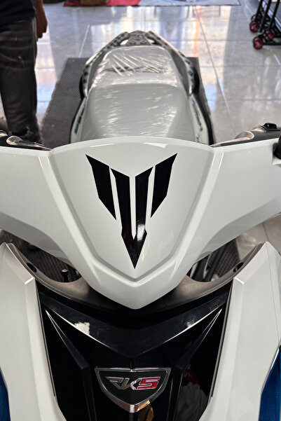 Banxtre Motor ve Kask için Siyah Renk MT Logo Sticker Etiket (12CMx8CM)