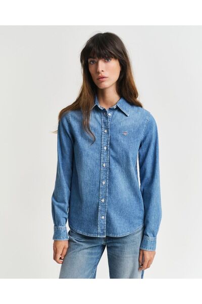 Gant قميص جينز بقصة عادية