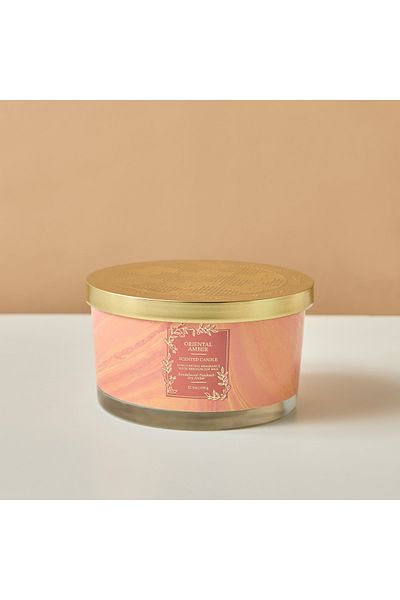LPDP Scent.d Oriental Amber Scented 3-Wick Jar Candle - 450 gms