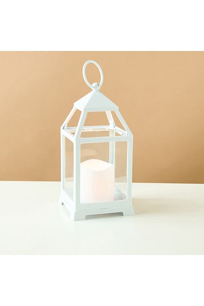 Lifestyle LED Flame Candle with Metal Lantern - 22 cms