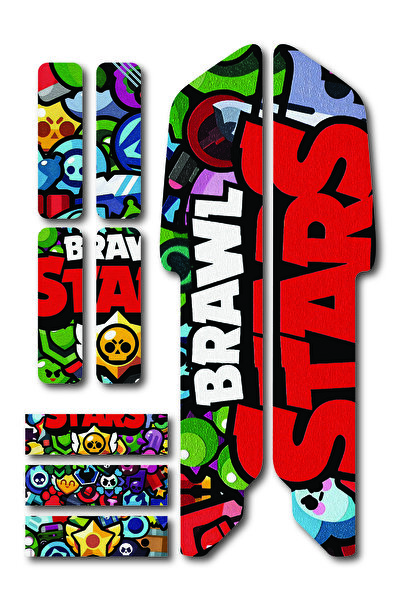 ca kay bu Brawl Stars Sticker Seti 9 Parça – Renkli Maşa Kadro Etiketi