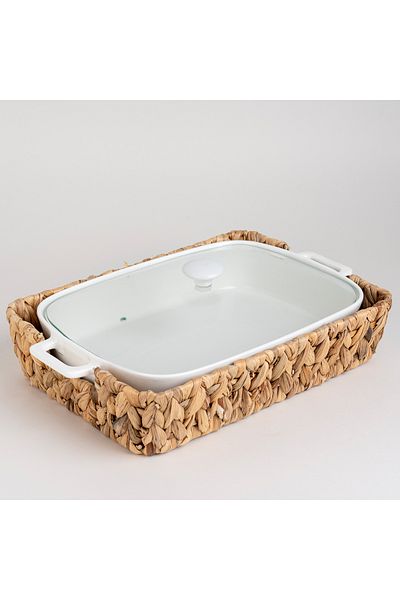 LA MESA Rectangle Casserole 17" With Lid And Sea