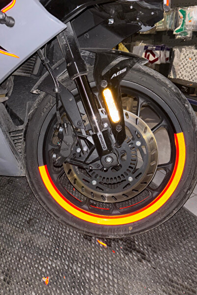 Banxtre Motosiklet için Tüm 17 Inch Jantlara Uyumlu Reflektörlü Kırmızı Yarım...