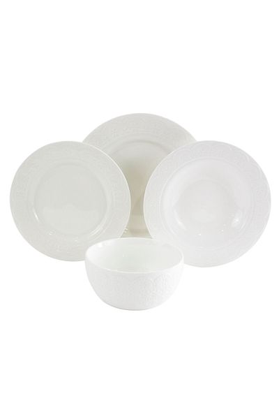 LA MESA white porcelain 16 pcs dinner set