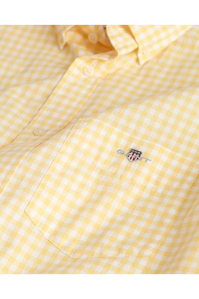 Gant Regular Fit Classic Gingham Poplin Short Sleeve Shirt