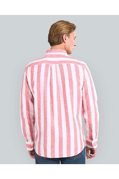 Gant Regular Fit Bold Striped Cotton Linen Shirt