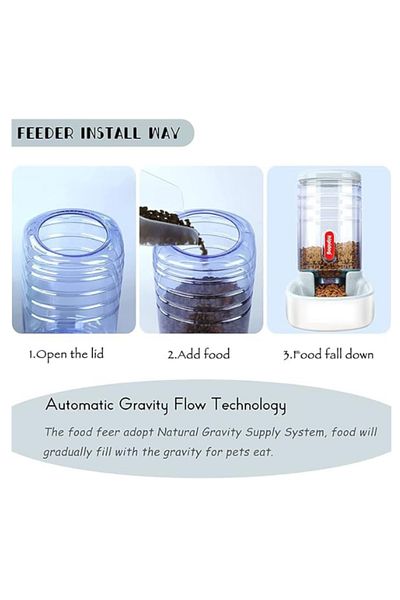 TRADE BAY PET Feeder, 3.8L Large Capacity, Cat Feeder, Dog Feeder