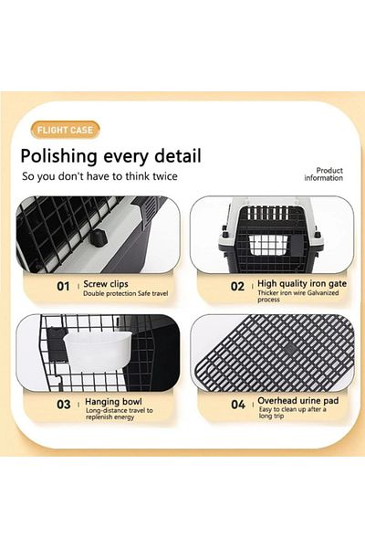 TRADE BAY Pet Carrier Hard-Sided, Dog Carrier Two-Doors . Size XL(‎80*56*65CM)