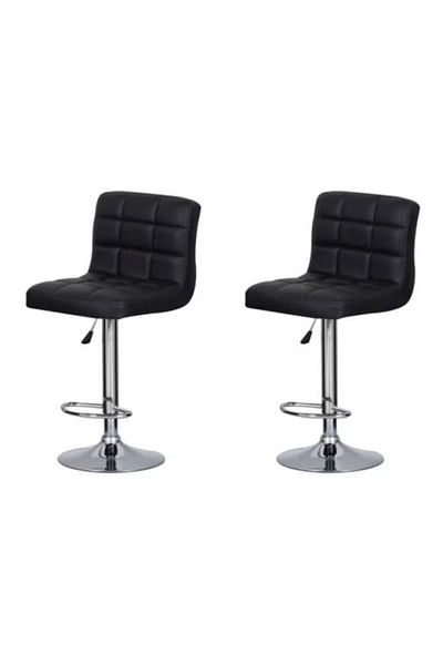 rexa 2-Piece Height Adjustable Chair Set Black/Silver