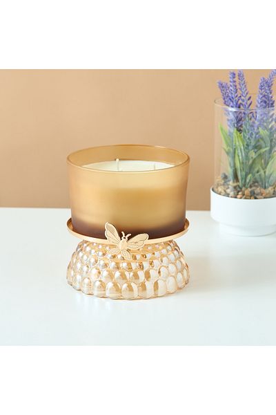 Lifestyle Butterfly Accent Metallic Candle Holder - 7 cms