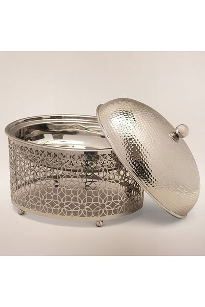 LA MESA metal food server nickel plated 36*27.5*29cm, silver