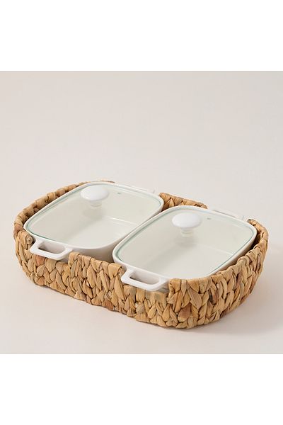 LA MESA Twin Rectangle Casserole 12" With Lid