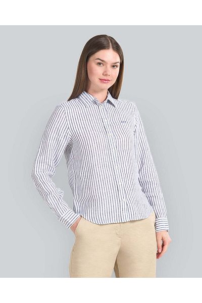 Gant Regular Fit Striped Linen Shirt