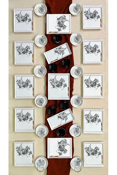 Erbaşlar 33 Pieces 12 Seater Wish Tree Pattern Presentation Breakfast Set, Set
