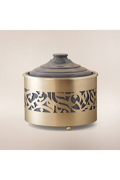 LA MESA Metal Food Server Nickel Plated 29*29*29Cm, Silver