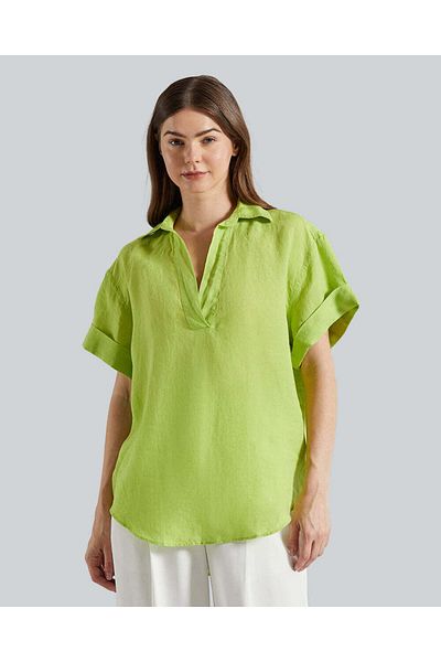 Gant Rel Linen Popover Short Sleeve Shirt