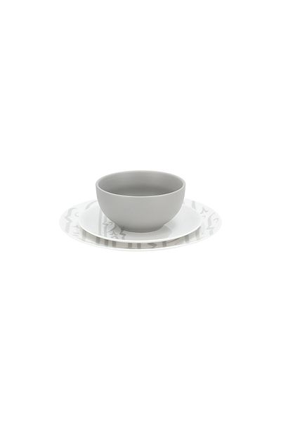 LA MESA grey /white porcelain 18 pc dinner set