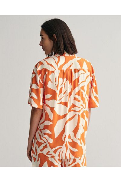 Gant Relaxed Fit Palm Print Short Sleeve Shirt