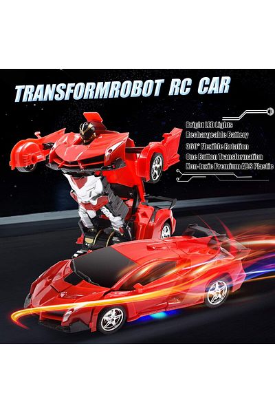 rexa Super Power Transformer RC Robot Car – 2-in-1 Remote Control Car & Robot with Lights and Sound