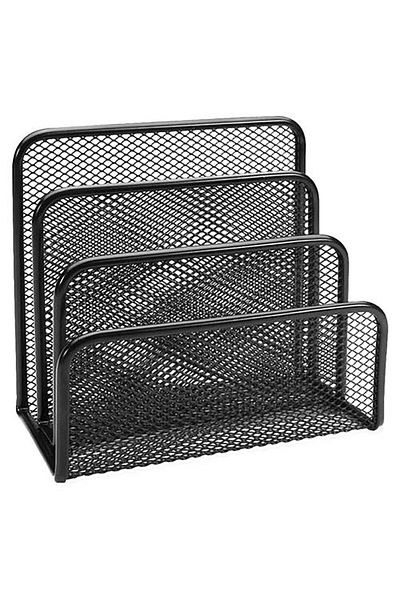 OEM Fornax Mesh Letter Tray, Black, Metal Construction, 3 Tiers, Desktop Correspondence Organizer