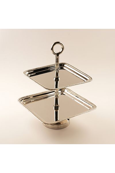 LA MESA Metal Tier Stand Nickle Plated 28.5*28.5*41.5Cm, Gold