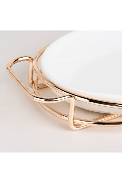 LA MESA Oval Plate With Stand Silver 12"